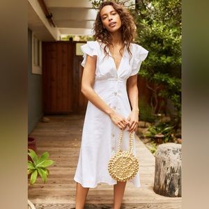 Charlie Holiday Ruffled Midi Dress